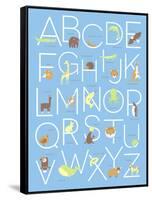 Illustrated Animal Alphabet ABC Poster Design-TeddyandMia-Framed Stretched Canvas