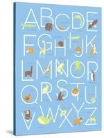 Illustrated Animal Alphabet ABC Poster Design-TeddyandMia-Stretched Canvas