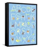 Illustrated Animal Alphabet ABC Poster Design-TeddyandMia-Framed Stretched Canvas