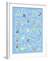 Illustrated Animal Alphabet ABC Poster Design-TeddyandMia-Framed Art Print