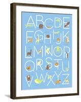 Illustrated Animal Alphabet ABC Poster Design-TeddyandMia-Framed Art Print