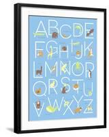 Illustrated Animal Alphabet ABC Poster Design-TeddyandMia-Framed Art Print