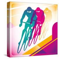 Illustrated Bicycle Driving In Color-Rashomon-Stretched Canvas
