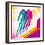 Illustrated Bicycle Driving In Color-Rashomon-Framed Premium Giclee Print