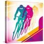 Illustrated Bicycle Driving In Color-Rashomon-Stretched Canvas