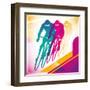 Illustrated Bicycle Driving In Color-Rashomon-Framed Art Print