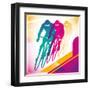 Illustrated Bicycle Driving In Color-Rashomon-Framed Art Print