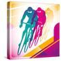 Illustrated Bicycle Driving In Color-Rashomon-Stretched Canvas