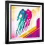 Illustrated Bicycle Driving In Color-Rashomon-Framed Art Print