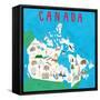 Illustrated Countries Canada-Carla Daly-Framed Stretched Canvas