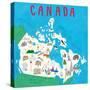 Illustrated Countries Canada-Carla Daly-Stretched Canvas