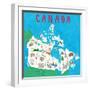 Illustrated Countries Canada-Carla Daly-Framed Art Print