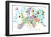 Illustrated Countries of Europe-Carla Daly-Framed Art Print