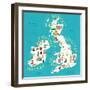 Illustrated Countries UK + Ireland-Carla Daly-Framed Art Print