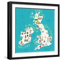 Illustrated Countries UK + Ireland-Carla Daly-Framed Art Print