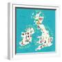 Illustrated Countries UK + Ireland-Carla Daly-Framed Art Print