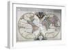 Illustrated Double-Hemisphere World Map-null-Framed Giclee Print