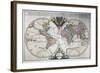 Illustrated Double-Hemisphere World Map-null-Framed Giclee Print