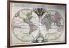 Illustrated Double-Hemisphere World Map-null-Framed Giclee Print