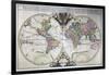 Illustrated Double-Hemisphere World Map-null-Framed Giclee Print