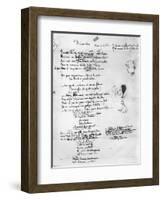 Illustrated Draft of 'Dimanches', from 'Les Fleurs De Bonne Volonté'-Jules Laforgue-Framed Giclee Print