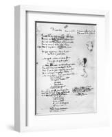 Illustrated Draft of 'Dimanches', from 'Les Fleurs De Bonne Volonté'-Jules Laforgue-Framed Giclee Print