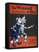 Illustrated Front Cover For the Novel 'The Wizard Of Oz' With the Scarecrow and the Tinman-William Denslow-Framed Stretched Canvas