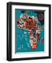 Illustrated Map of Africa-Daria_I-Framed Art Print