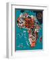 Illustrated Map of Africa-Daria_I-Framed Art Print