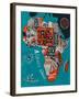 Illustrated Map of Africa-Daria_I-Framed Art Print