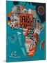 Illustrated Map of Africa-Daria_I-Mounted Art Print