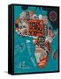 Illustrated Map of Africa-Daria_I-Framed Stretched Canvas