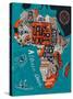 Illustrated Map of Africa-Daria_I-Stretched Canvas