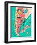 Illustrated Map of Argentina. Travel. Cartography-Daria_I-Framed Art Print