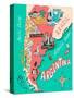 Illustrated Map of Argentina. Travel. Cartography-Daria_I-Stretched Canvas