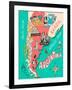 Illustrated Map of Argentina. Travel. Cartography-Daria_I-Framed Art Print