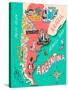 Illustrated Map of Argentina. Travel. Cartography-Daria_I-Stretched Canvas