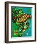 Illustrated Map of Brazil-Daria_I-Framed Art Print