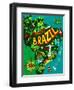 Illustrated Map of Brazil-Daria_I-Framed Art Print