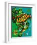 Illustrated Map of Brazil-Daria_I-Framed Art Print