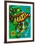 Illustrated Map of Brazil-Daria_I-Framed Art Print