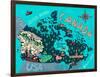 Illustrated Map of Canada. Travel. Cartography-Daria_I-Framed Art Print