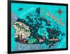 Illustrated Map of Canada. Travel. Cartography-Daria_I-Framed Art Print