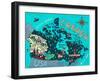 Illustrated Map of Canada. Travel. Cartography-Daria_I-Framed Art Print