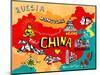 Illustrated Map of China-Daria_I-Mounted Art Print