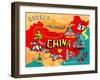 Illustrated Map of China-Daria_I-Framed Art Print