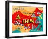 Illustrated Map of China-Daria_I-Framed Art Print