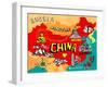 Illustrated Map of China-Daria_I-Framed Art Print
