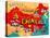 Illustrated Map of China-Daria_I-Stretched Canvas