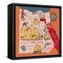 Illustrated Map of Egypt-Daria_I-Framed Stretched Canvas